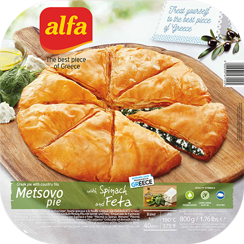 Spenatpaj med fetaost "Metsovou" ALFA 800g OBS! Fryst!