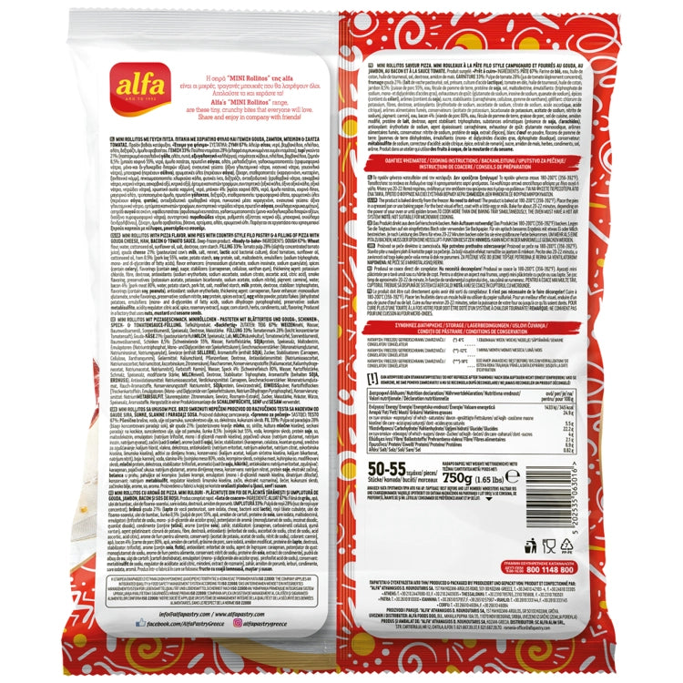 Minipizzarullar "rollitos" 750g ALFA