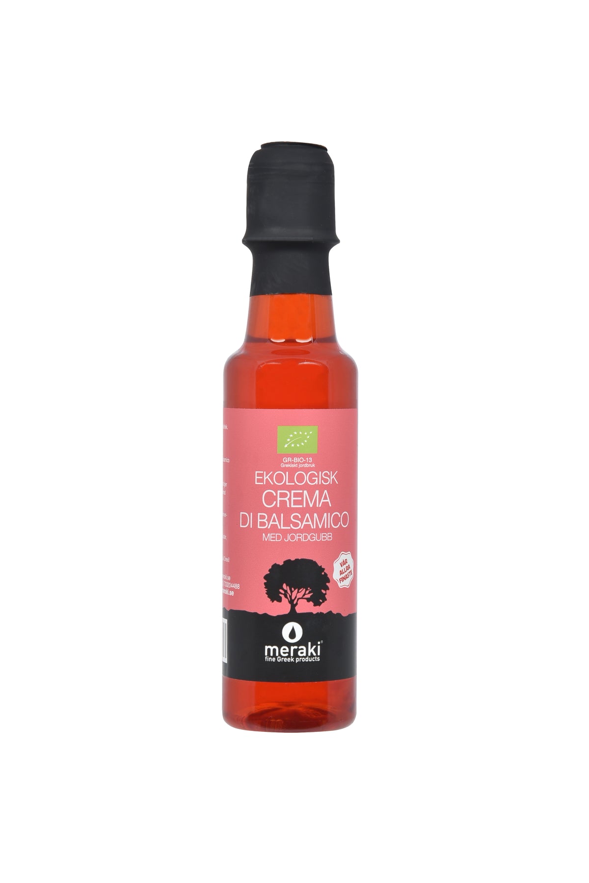 Organic crema di balsamico with strawberry MERAKI 200ml pet bottle