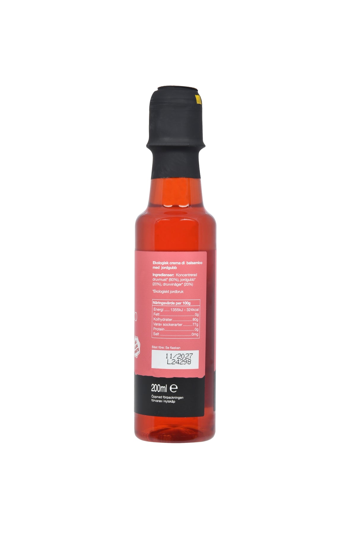 Organic crema di balsamico with strawberry MERAKI 200ml pet bottle