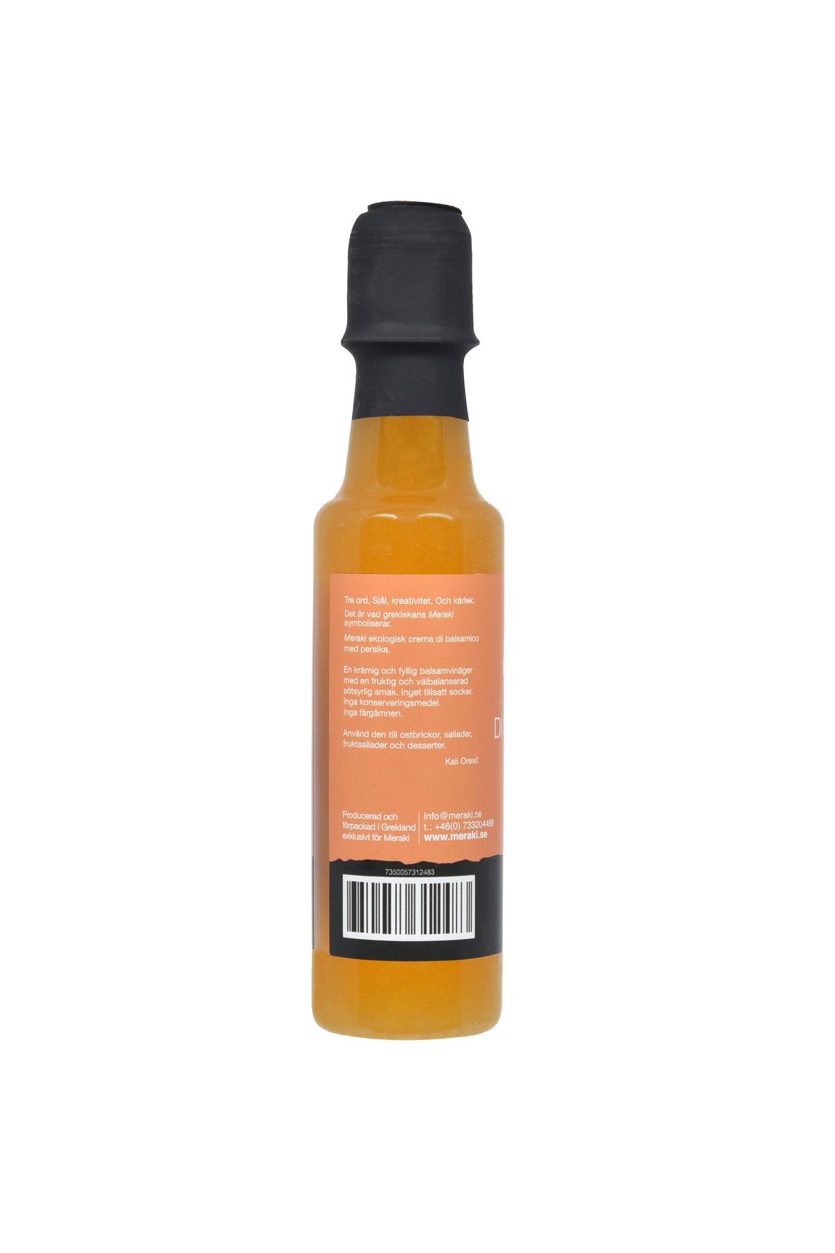 Ekologisk crema di balsamico med persika MERAKI 200 ml petflaska