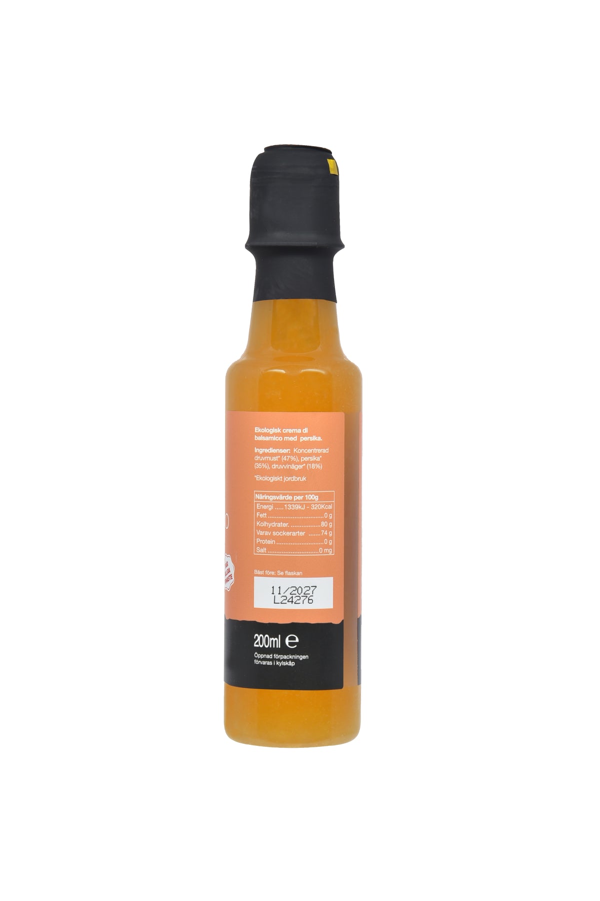 Ekologisk crema di balsamico med persika MERAKI 200 ml petflaska