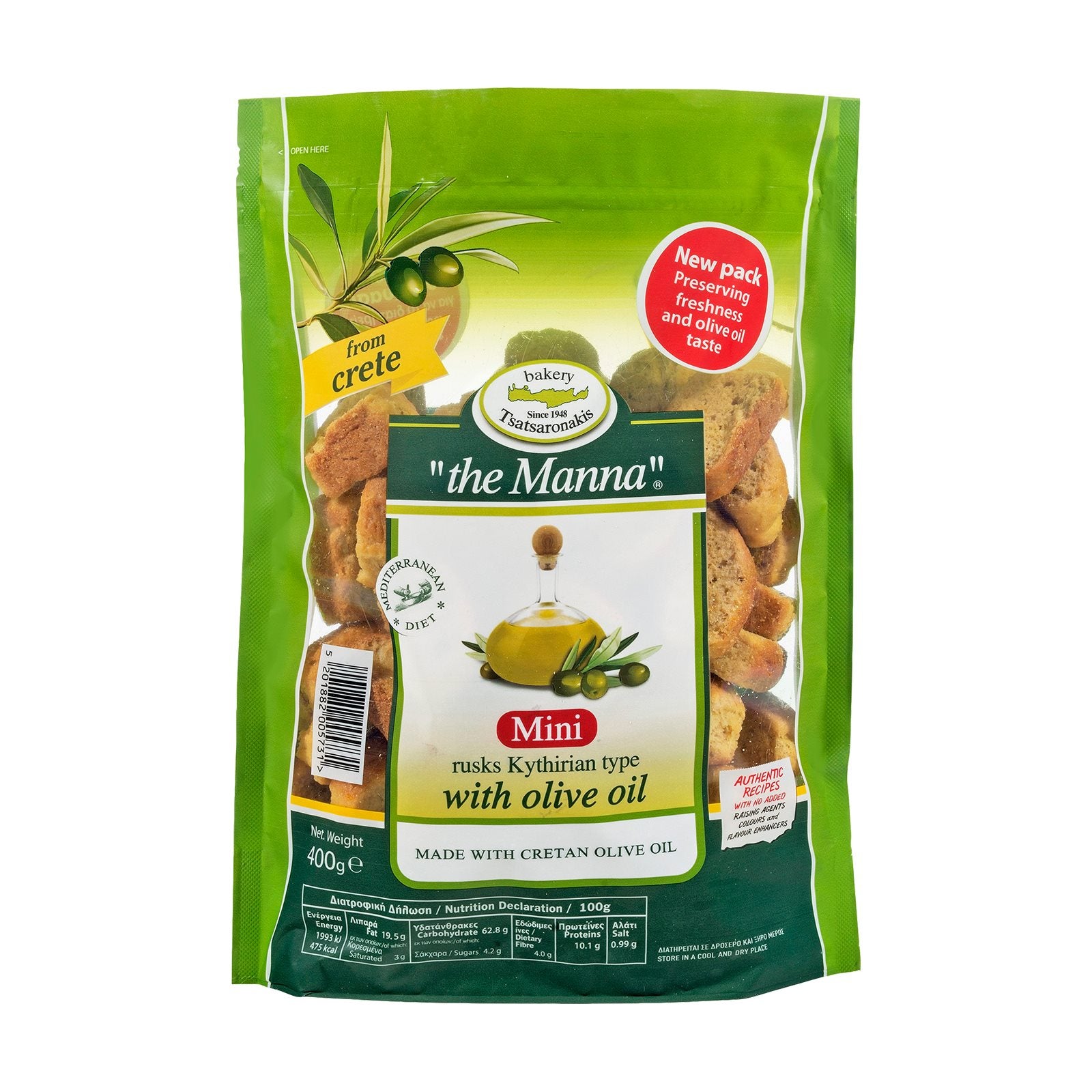 Skorpor ”Kythera” med olivolja TO MANNA 400g