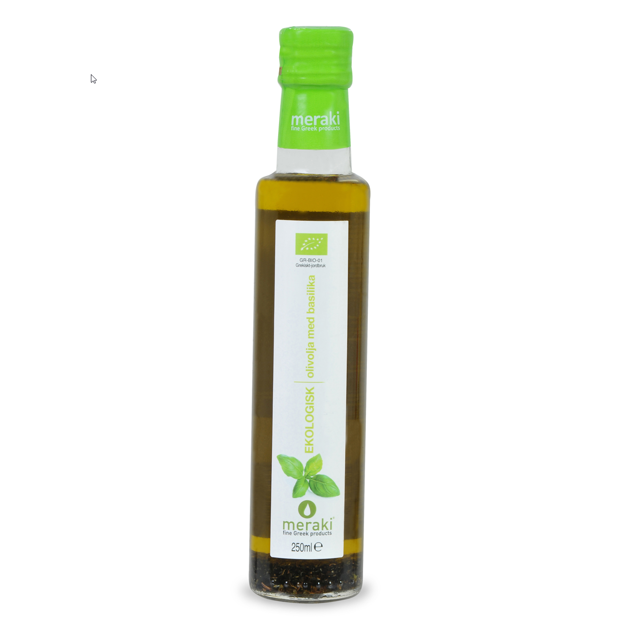 Ekologisk olivolja med basilika MERAKI 250ml