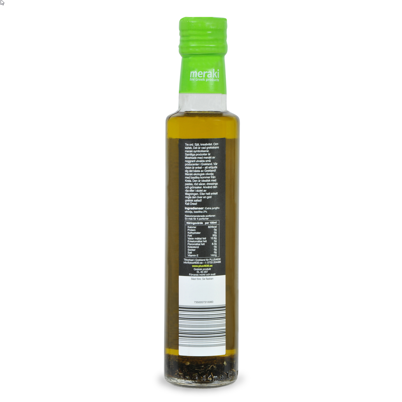 Ekologisk olivolja med basilika MERAKI 250ml