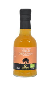 Ekologisk crema di balsamico med persika MERAKI 200 ml glasflaska