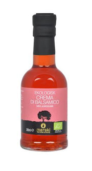 Organic crema di balsamico with strawberry MERAKI 200ml glass bottle