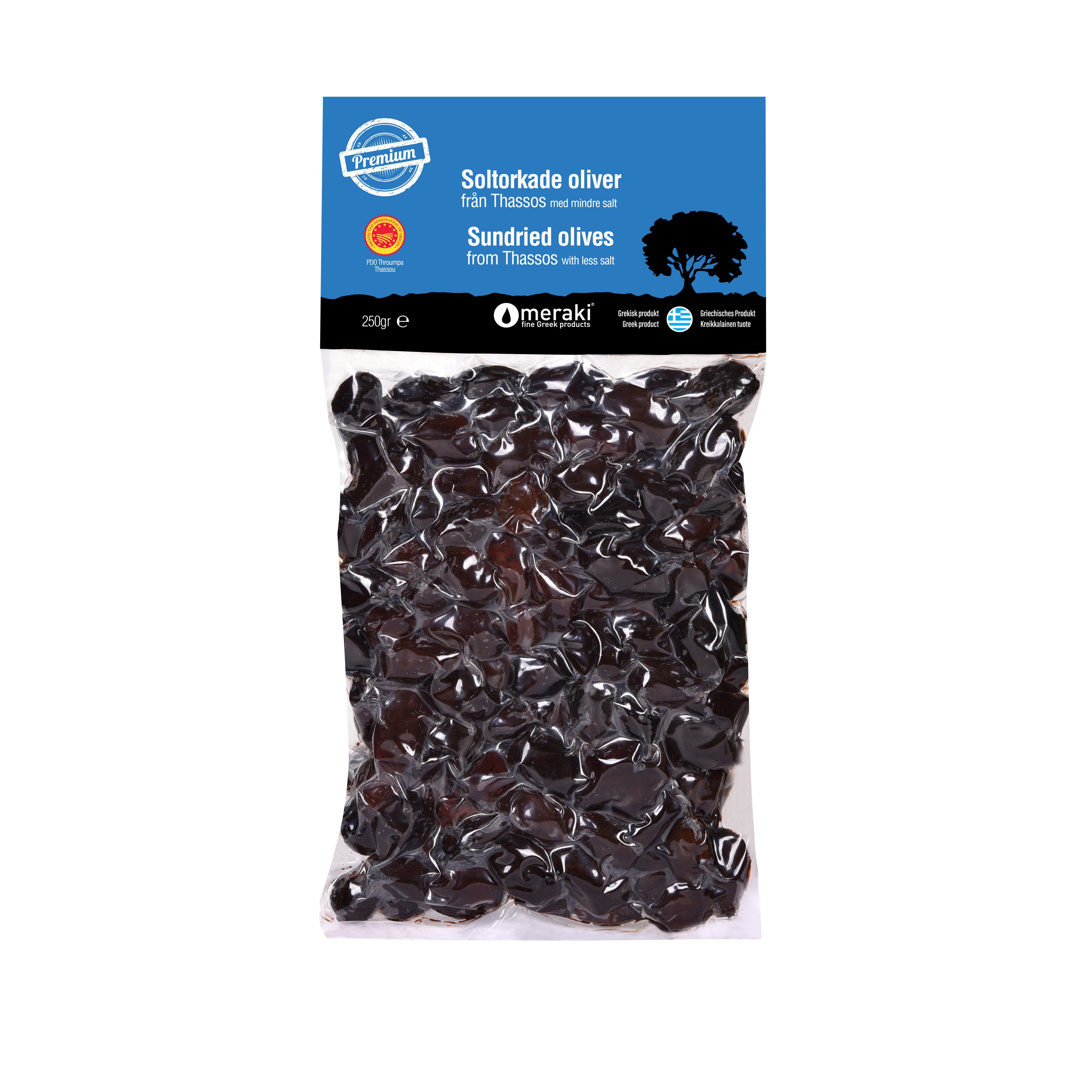 Sundried olives from Thassos 250gr MERAKI