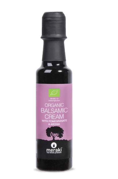 Organic crema di balsamico with pomegranate and aronia MERAKI 200ml pet bottle
