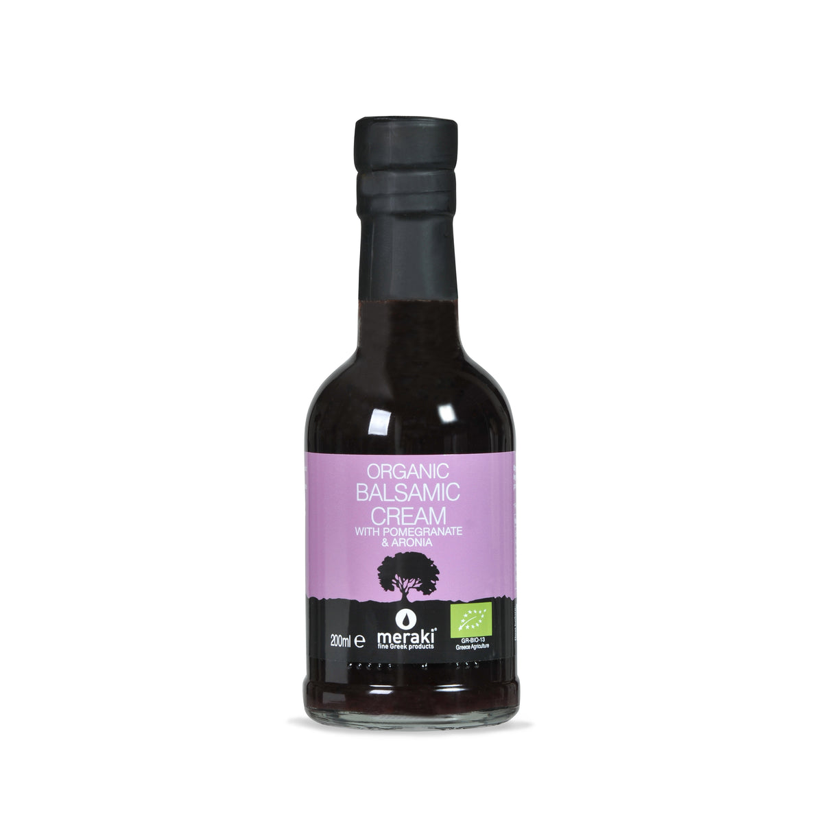 Organic crema di balsamico with pomegranate and aronia MERAKI 200ml glass bottle