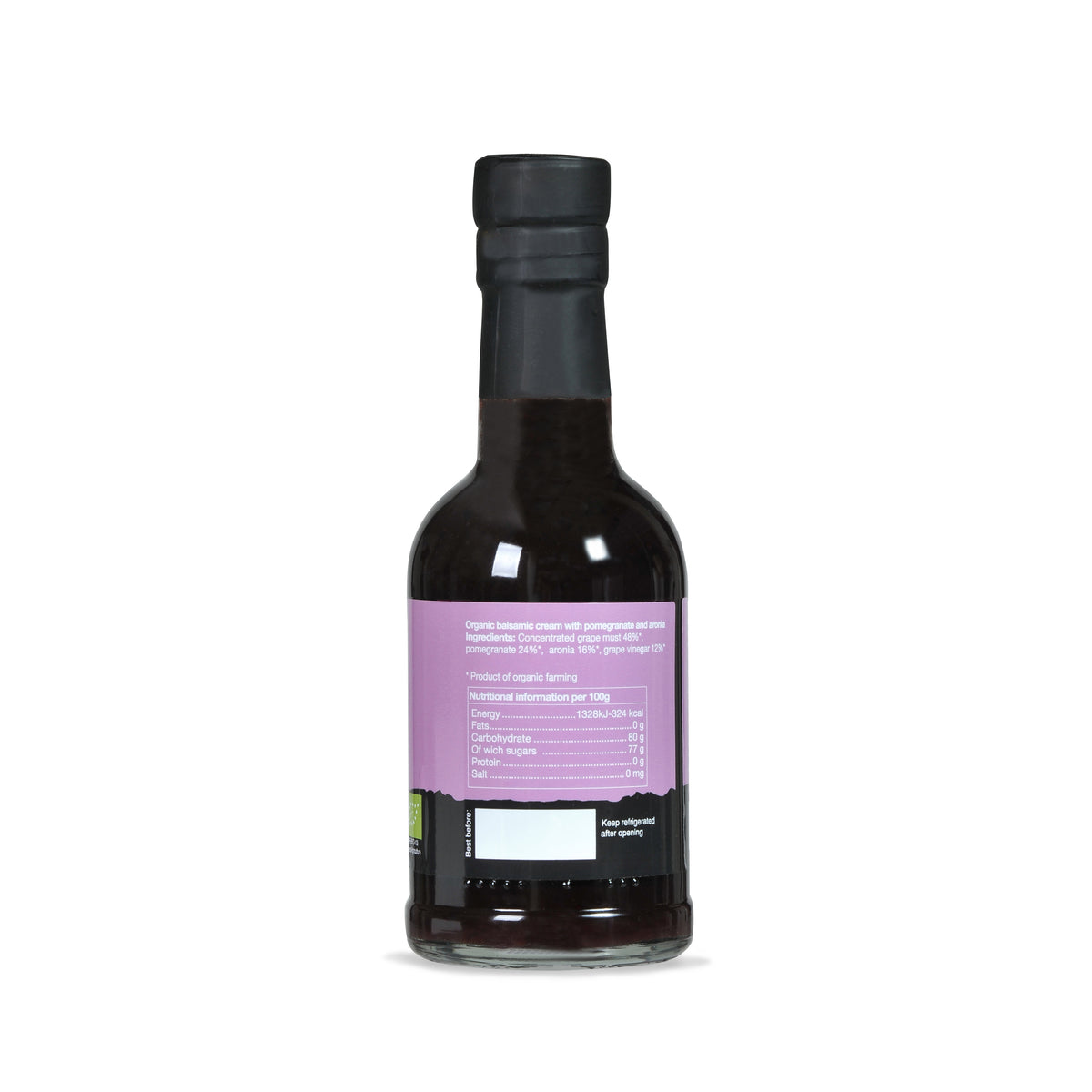 Organic crema di balsamico with pomegranate and aronia MERAKI 200ml glass bottle