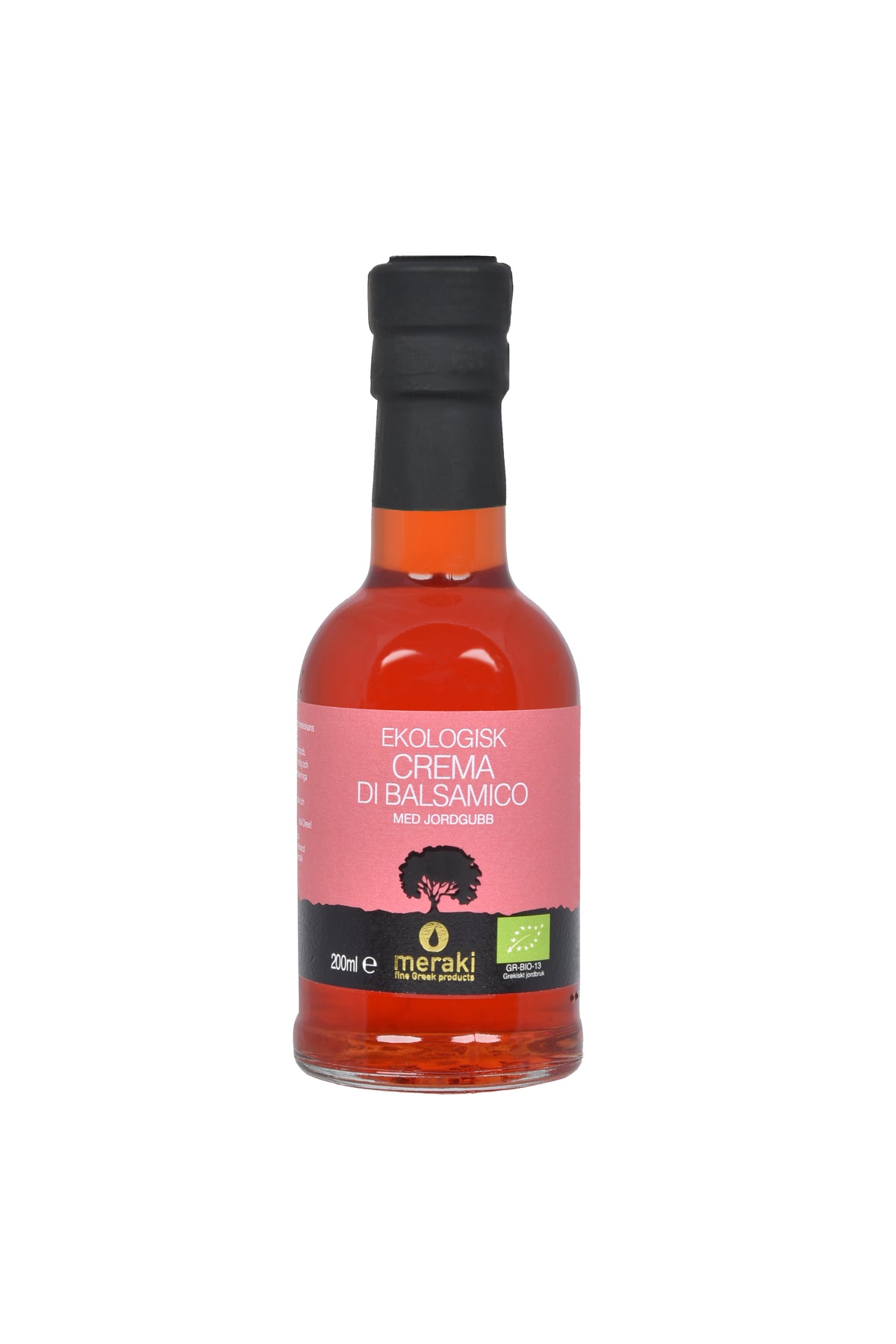 Organic crema di balsamico with strawberry MERAKI 200ml glass bottle
