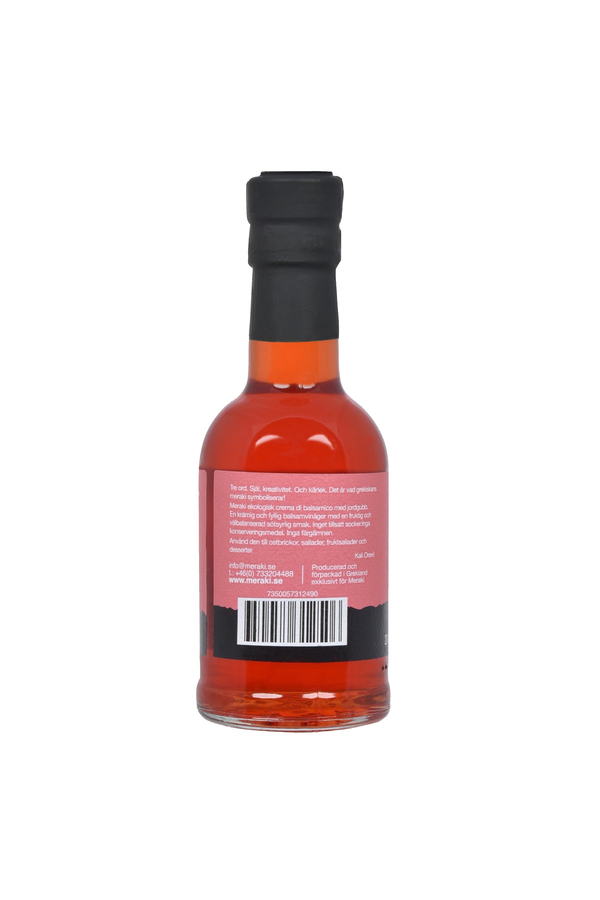 Ekologisk crema di balsamico med jordgubb MERAKI 200 ml glasflaska