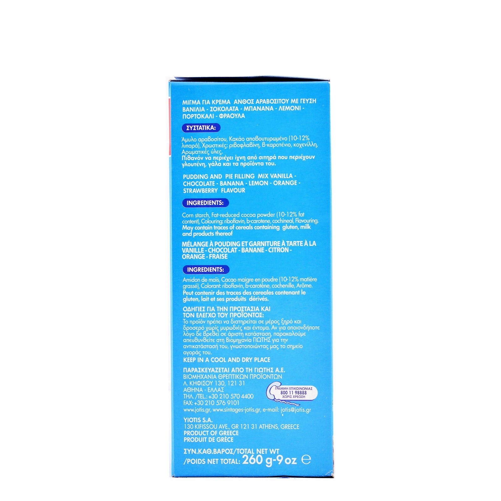 6 puddingkrämer JOTIS 260g (vanilj, choklad, banan, citron, apelsin, jordgubb)