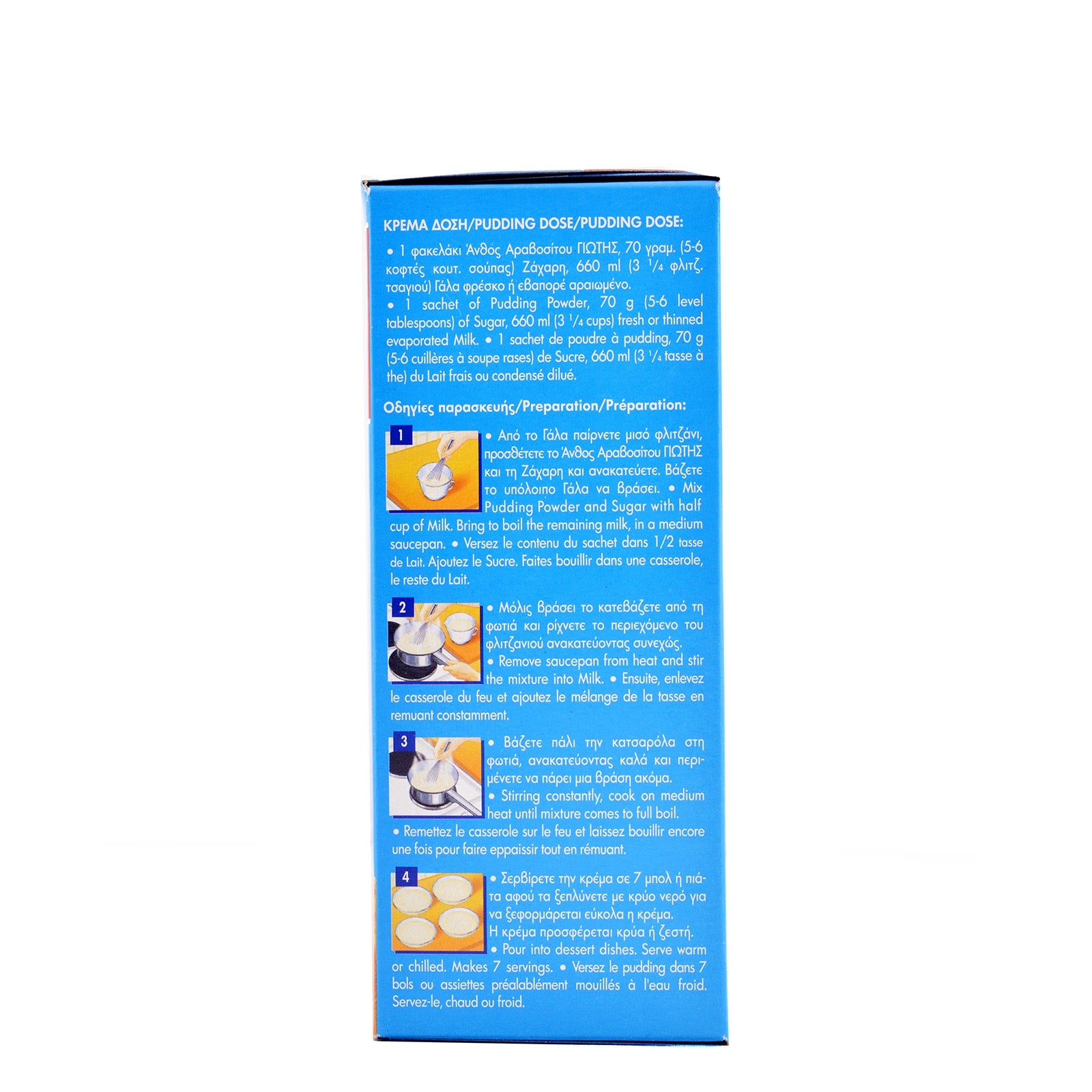 6 puddingkrämer JOTIS 260g (vanilj, choklad, banan, citron, apelsin, jordgubb)