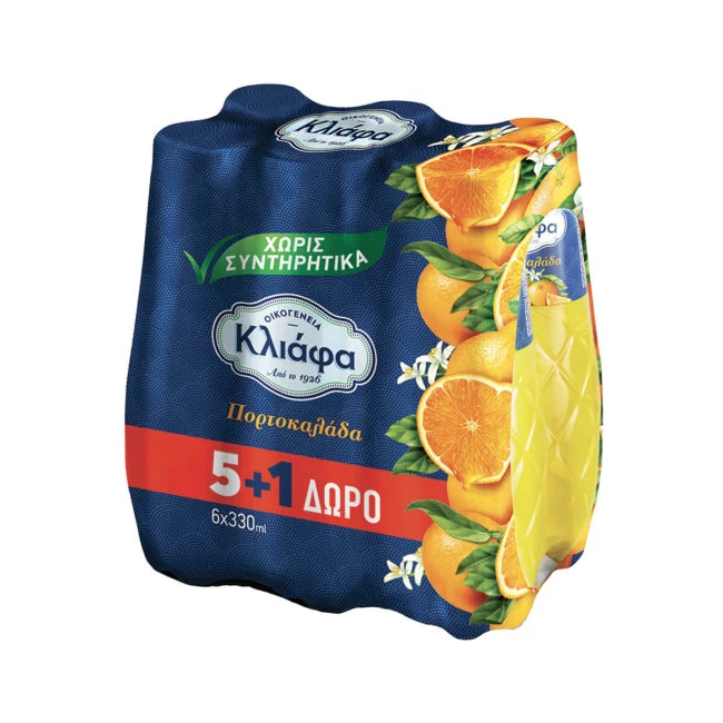 Kolsyrad apelsindryck KLIAFA 330 ml (6-pack)