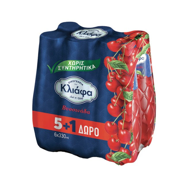 Kolsyrad surkörsbärsdryck KLIAFA 330 ml (6-pack)